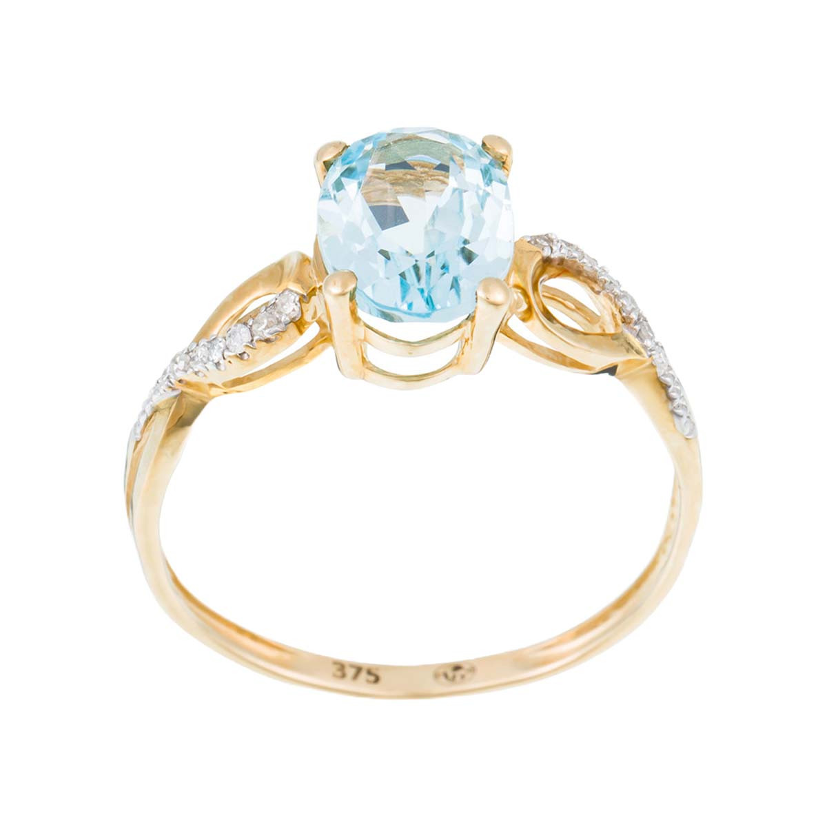 Bague "Tobago" Or jaune 375/1000 Diamants et Topaze Bague "Tobago" Or jaune 375/1000 Diamants et Topaze