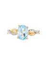 Bague "Tobago" Or jaune 375/1000 Diamants et Topaze