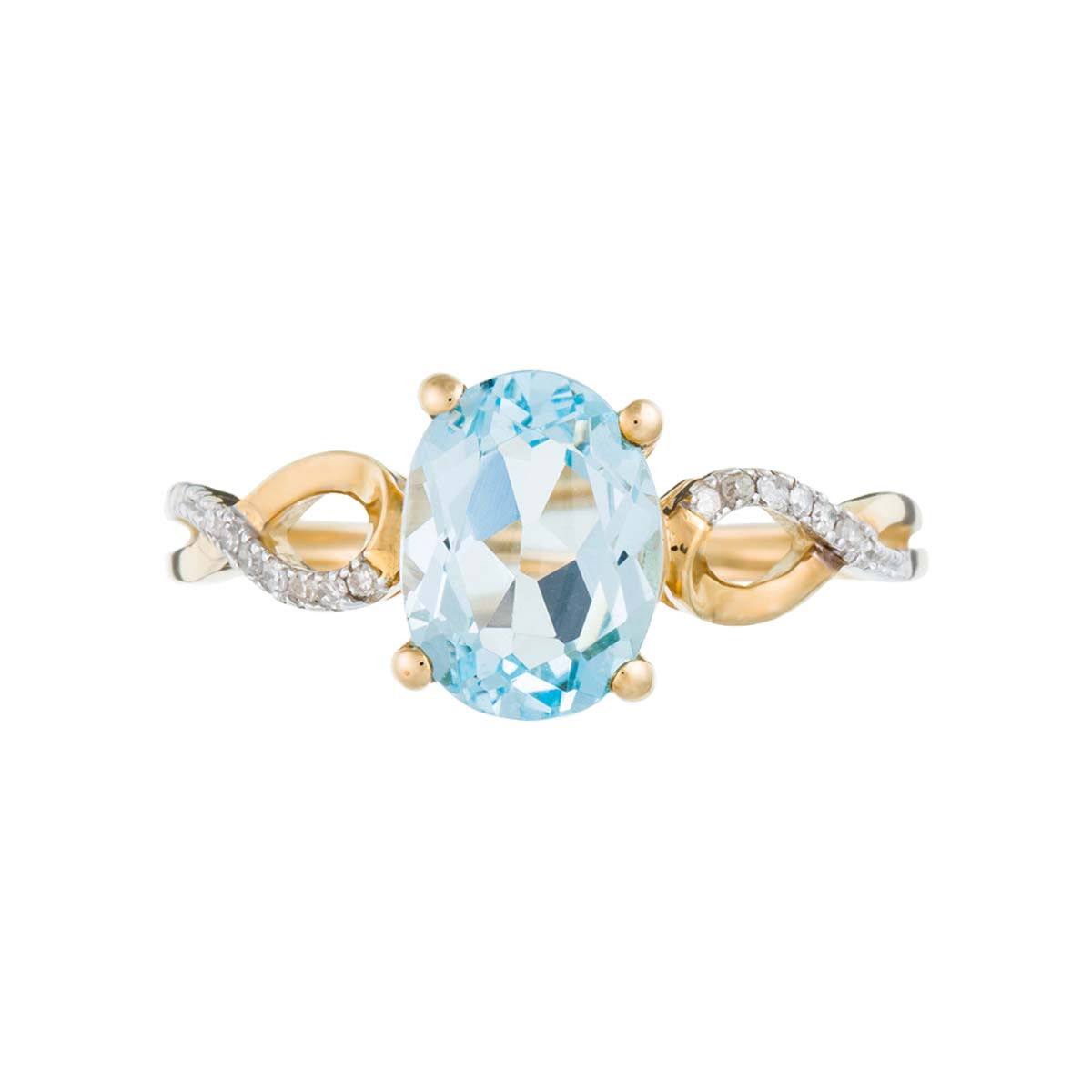 Bague "Tobago" Or jaune 375/1000 Diamants et Topaze Bague "Tobago" Or jaune 375/1000 Diamants et Topaze