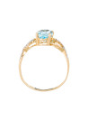 Bague "Tobago" Or jaune 375/1000 Diamants et Topaze