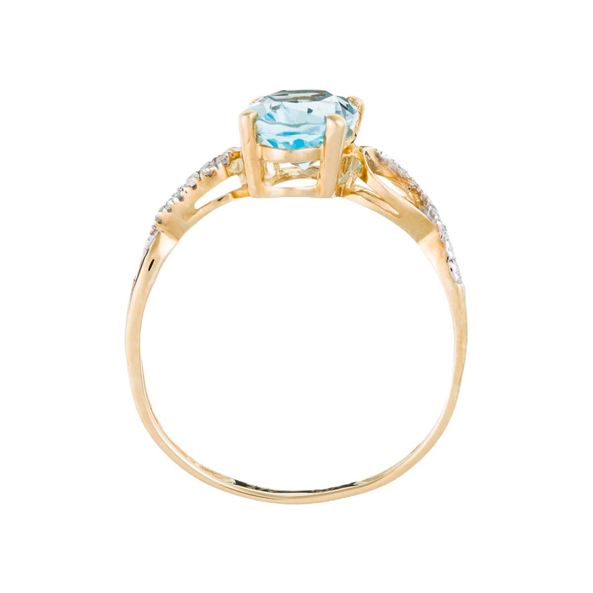 Bague "Tobago" Or jaune 375/1000 Diamants et Topaze Bague "Tobago" Or jaune 375/1000 Diamants et Topaze