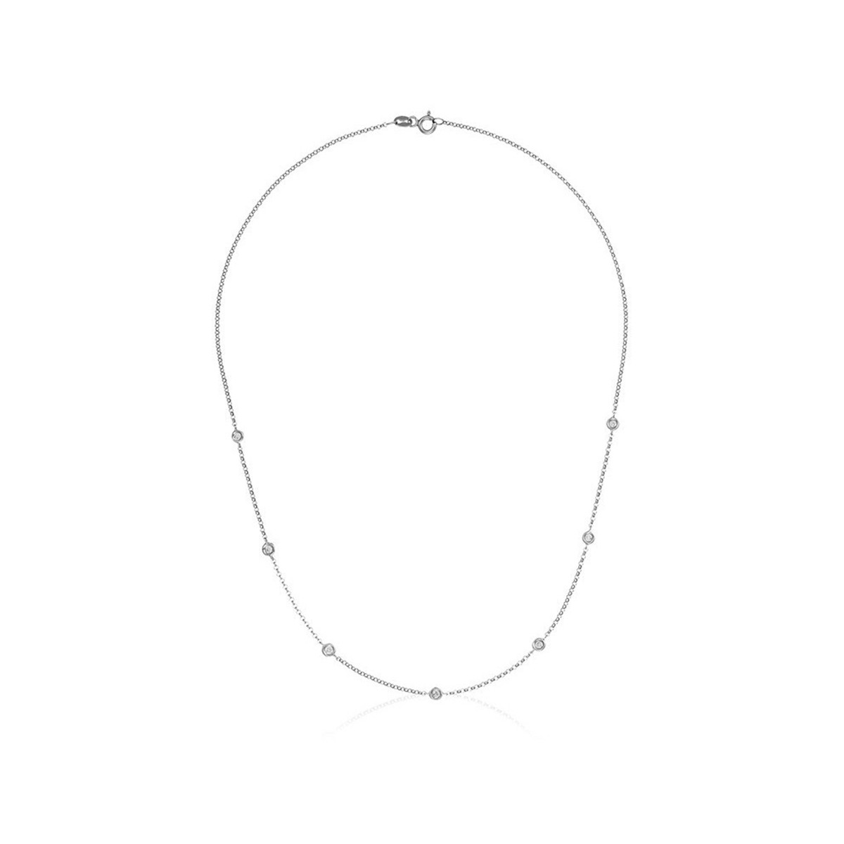 Collier Or Blanc et Diamant Collier "Docile" Or blanc et Diamant
