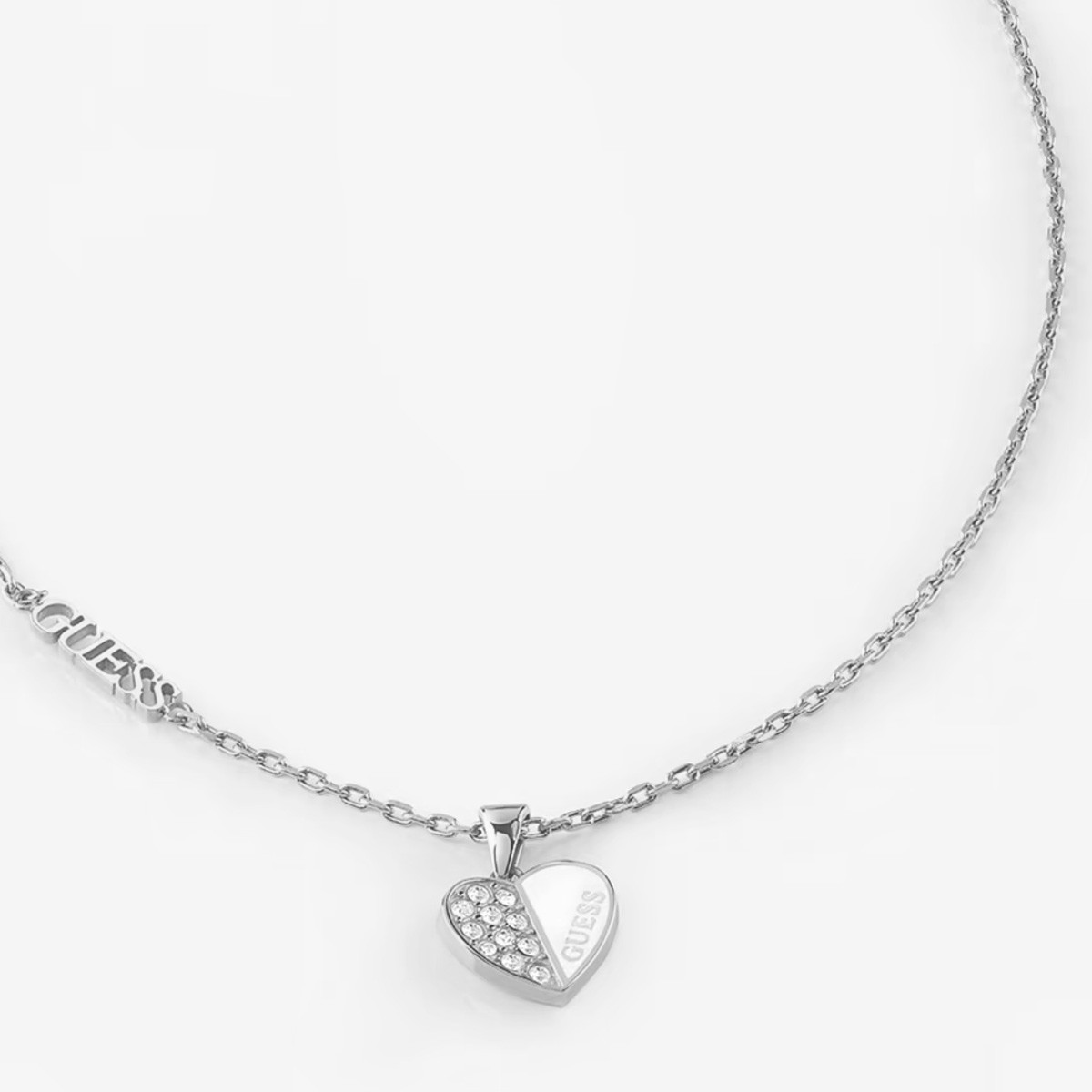 Collier Guess "Lovely Guess" Argenté - JUBN03035JWRH