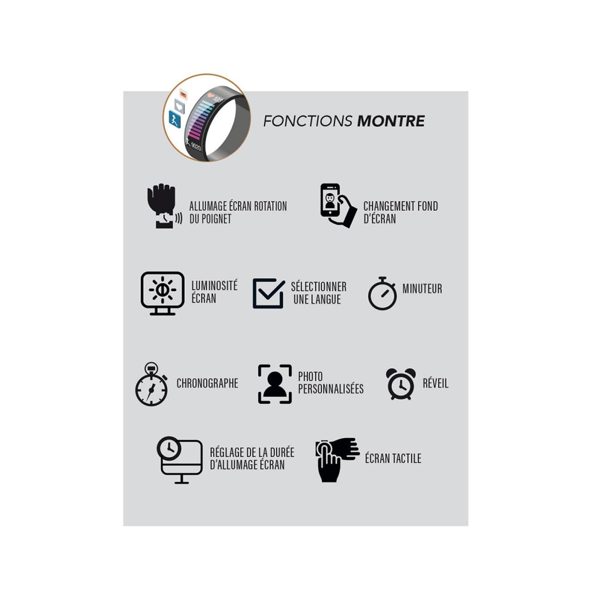 Montre connectée Smarty 2.0 Team - SW034B Montre connectée Smarty 2.0 Team - SW034B