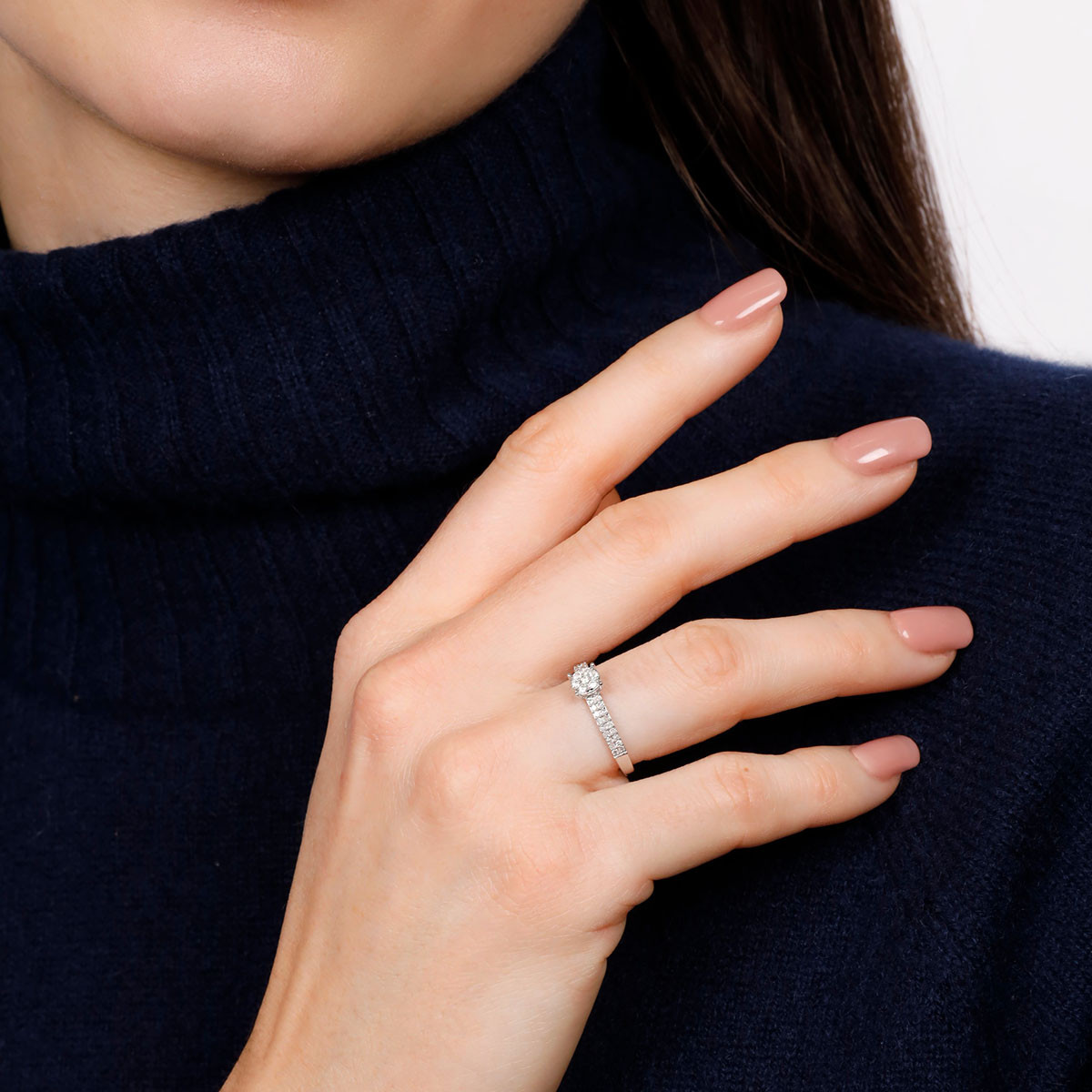 Bague "Magana" Or blanc et Diamants