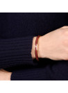 Bracelet jonc ouvert "LOUXOR" Émail pailleté Rose finition dorée