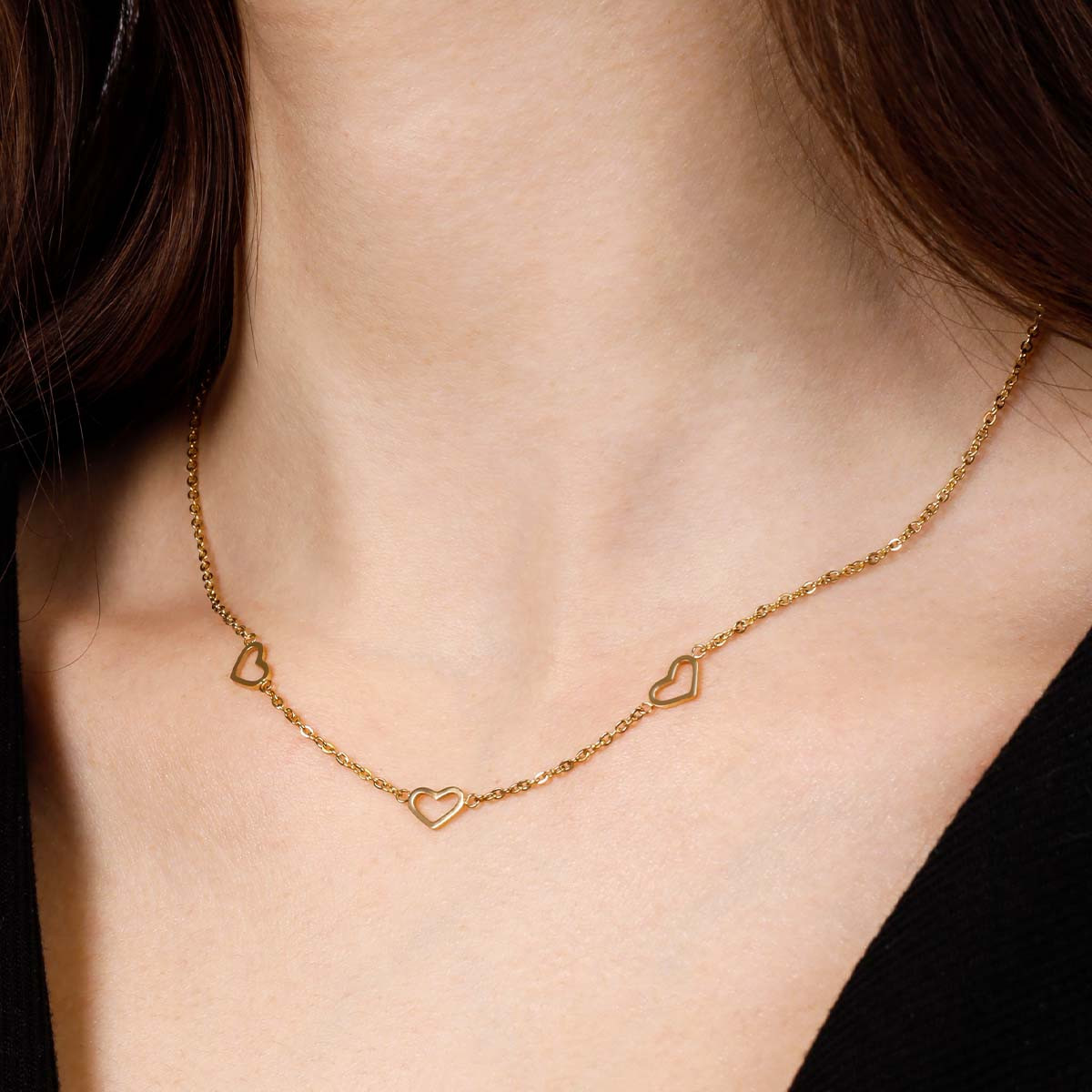 Collier Rosefield "Triple Heart Necklace Gold" - JNTHG-J535 Collier Rosefield "Triple Heart Necklace Gold" - JNTHG-J535