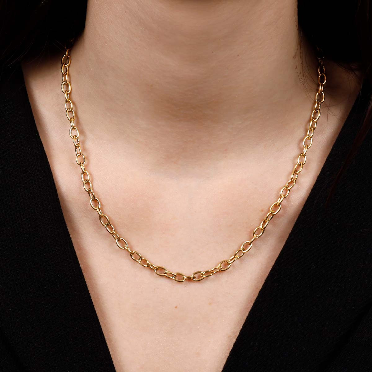 Collier Rosefield "Oval Chainlink Necklace Gold" - JNOCG-J626