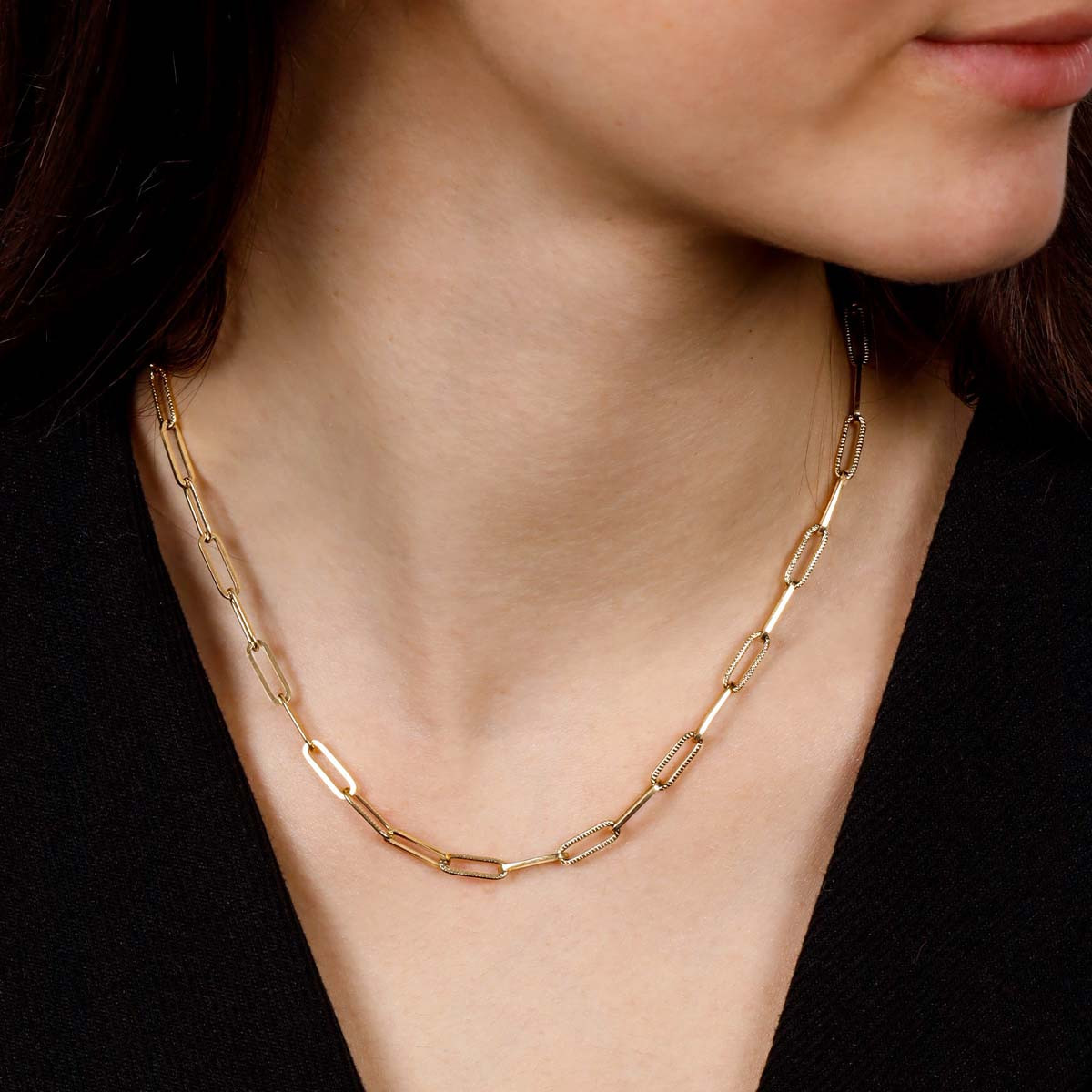 Collier Rosefield "Hammered Chain Necklace Gold" - JNHCG-J628