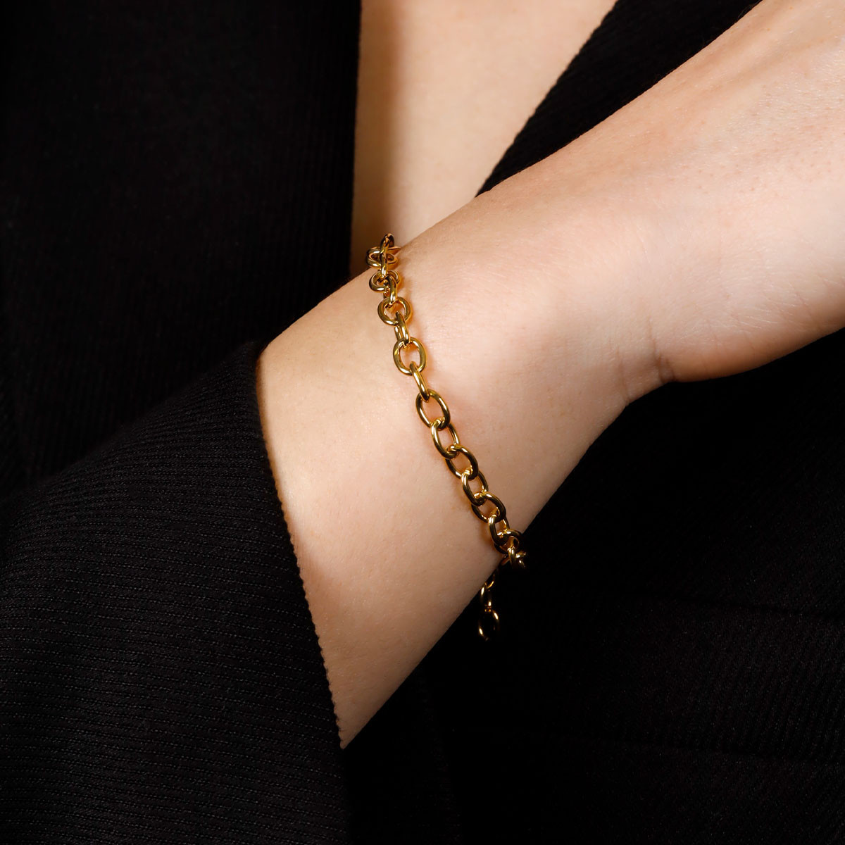 Bracelet Rosefield "Oval Chainlink Bracelet Gold" - JBOCG-J593