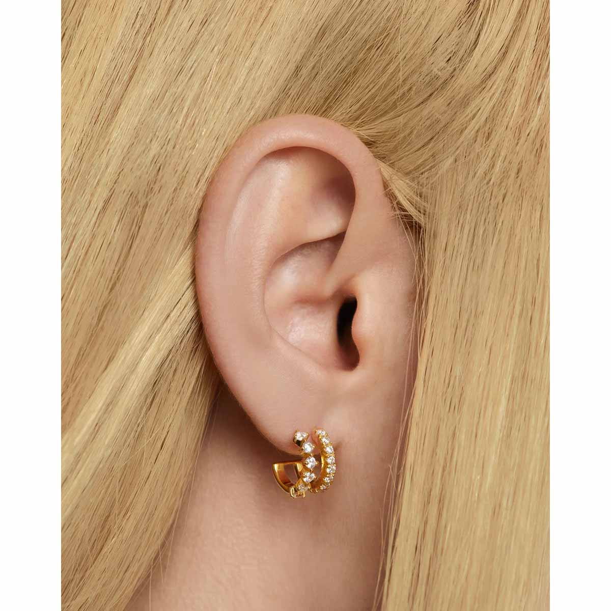 PDPAOLA Boucles d'oreilles en argent plaqué or - Rubi  - AR01-805-U