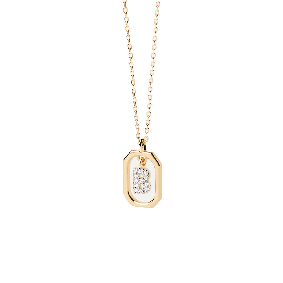 PDPAOLA Collier en argent doré - Mini Lettre B- CO01-513-U PDPAOLA Collier en argent plaqué or - Mini Lettre B - CO01-513-U