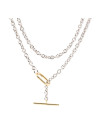 PDPAOLA Collier en argent rhodié - Long Beat Chain- CO02-624-U
