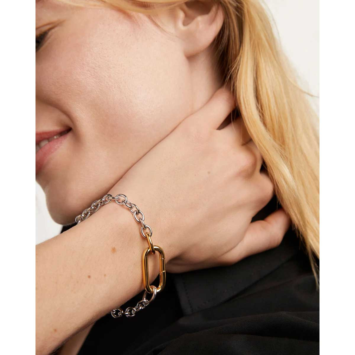 PDPAOLA Bracelet en argent rhodié - Beat Chain- PU02-635-U PDPAOLA Bracelet en argent rhodié - Beat Chain - PU02-635-U
