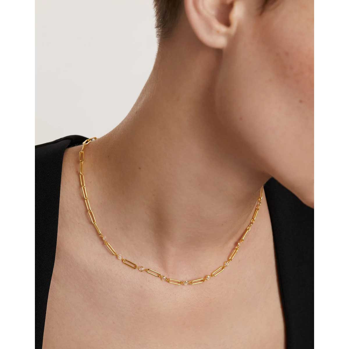 PDPAOLA Collier en argent plaqué or - Miami Chain  - CO01-466-U