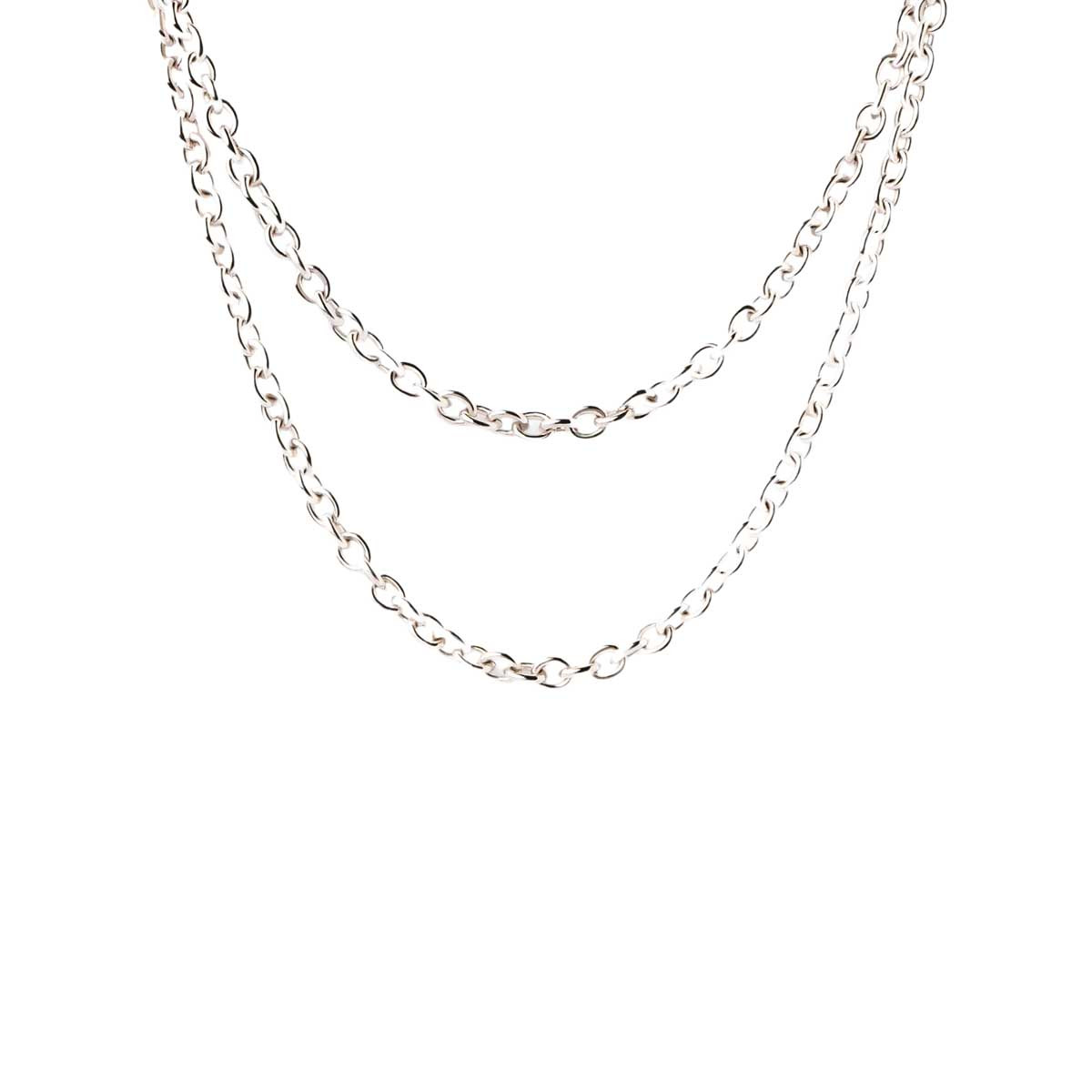 PDPAOLA Collier en argent rhodié - Long Beat Chain  - CO02-624-U