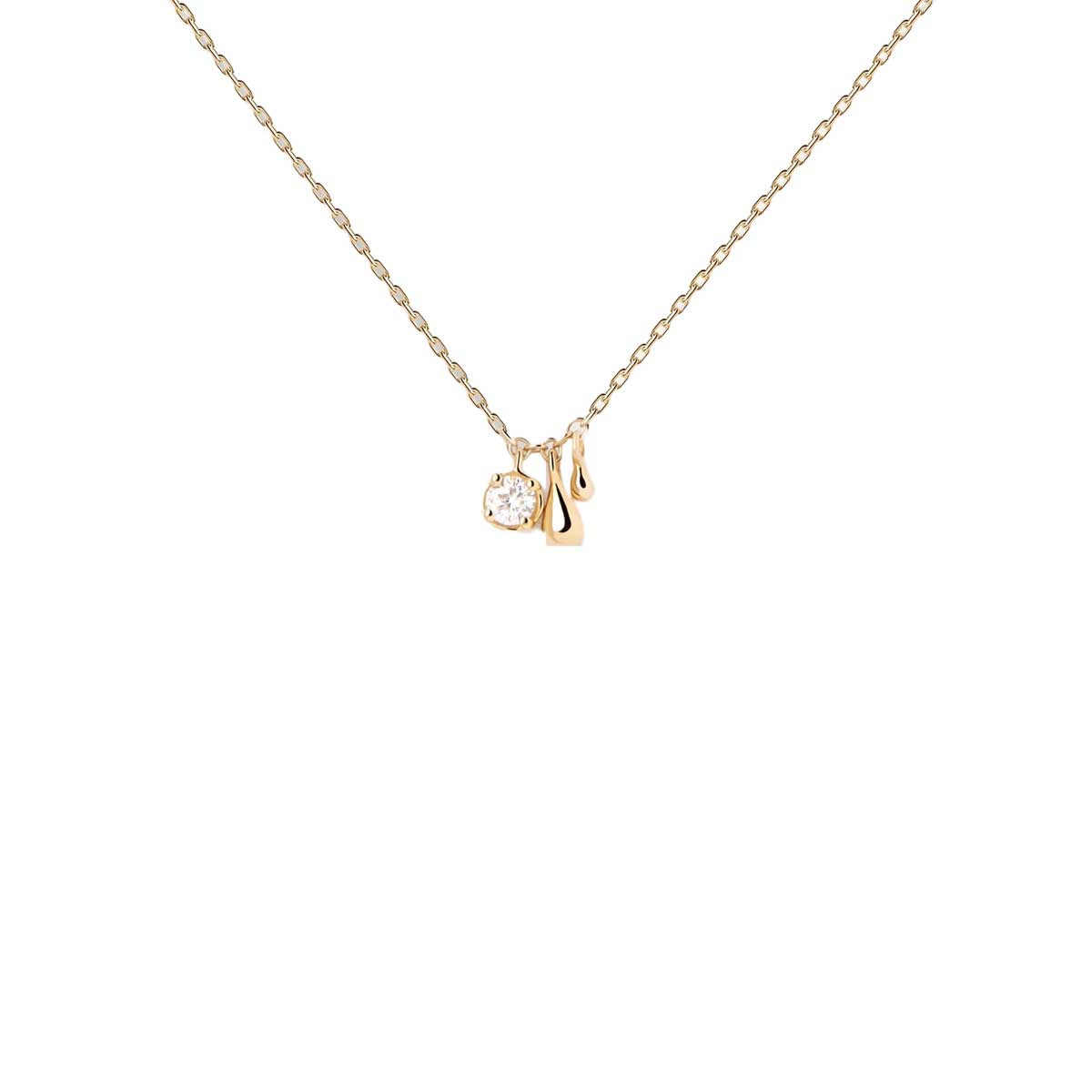 PDPAOLA Collier en argent doré - Water- CO01-602-U PDPAOLA Collier en argent plaqué or - Water - CO01-602-U
