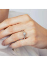 Solitaire "Brillant Somptueux" Or blanc et Diamants
