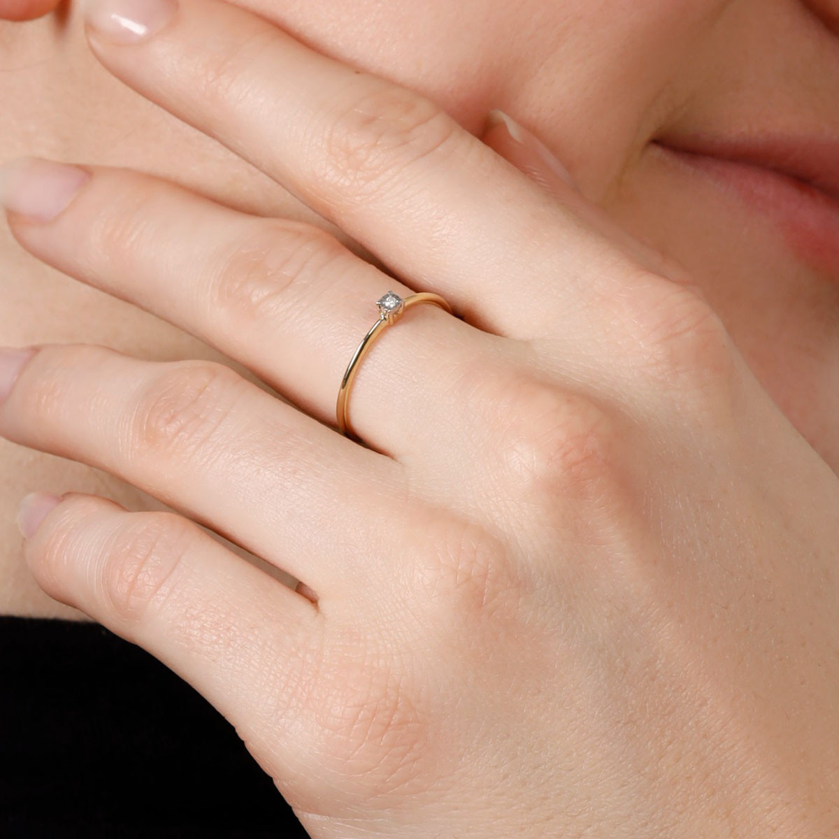 Bague "Solitaire Pure" Or jaune et Diamants