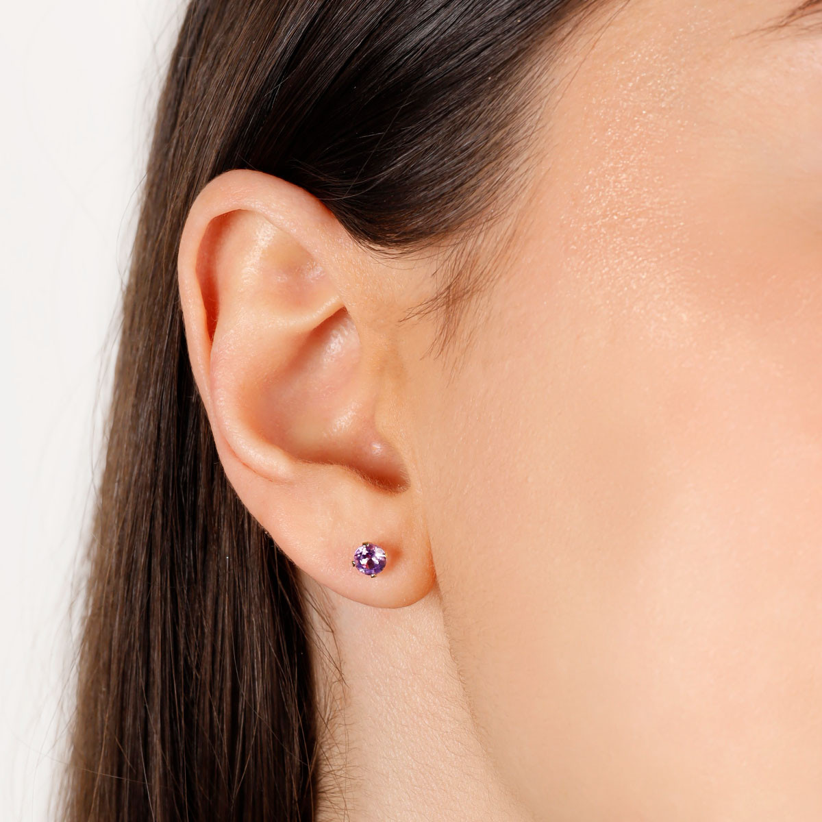 Boucles d'oreilles Or Jaune et Améthyste Boucles d'oreilles Or Jaune et Améthyste