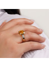 Bague "Sucre d'Orge" Or, Citrine et Diamants