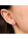 Boucles d'oreilles or blanc et oxydes de zirconium "Lucie"