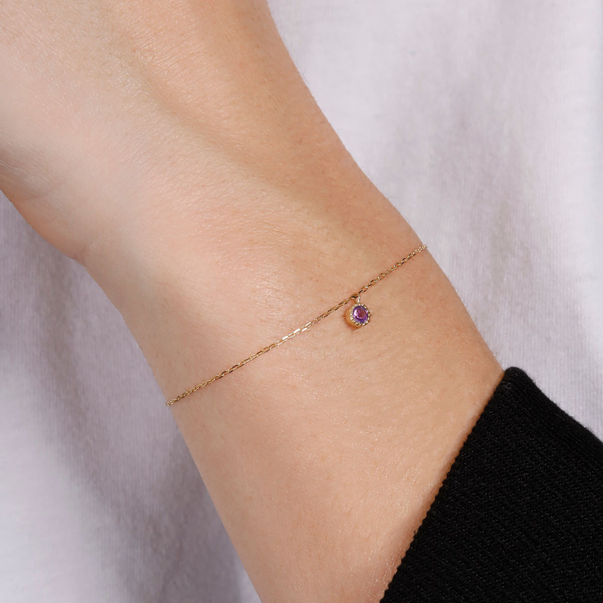 Bracelet "Rond amèthyste" Or Jaune 375/1000 Bracelet "Odyssée" Or jaune