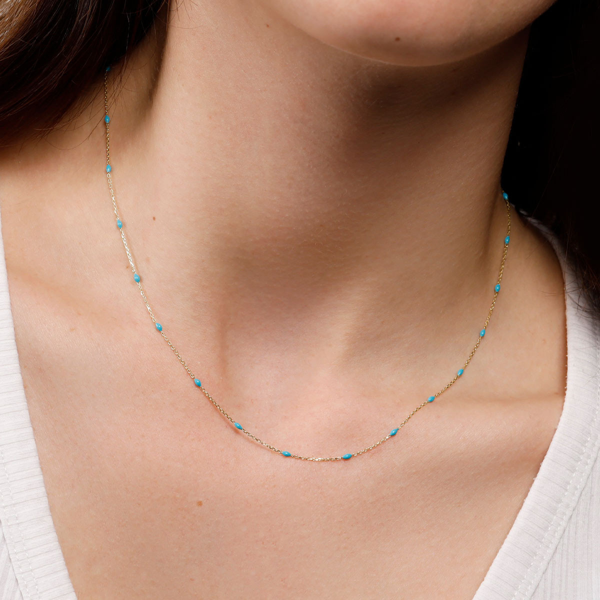 Collier Or jaune 375/1000 et émail Collier Or jaune 375/1000 et émail