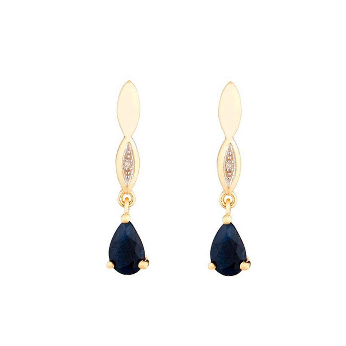 Boucles d'oreilles Or Jaune Diamant et Saphir Boucles d'oreilles "Tiana" Or jaune et Saphir