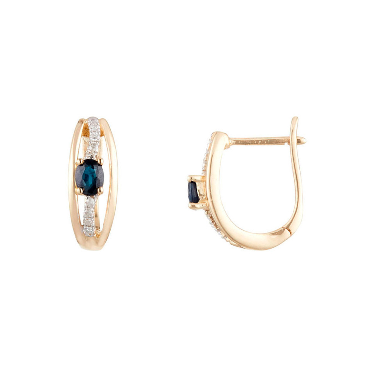 Boucles d'oreilles Or Jaune Diamant et Saphir Boucles d'oreilles Or Jaune Diamant et Saphir
