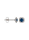 Boucles d'oreilles Or Blanc Diamant et Saphir
