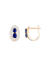 Boucles d'oreilles Or Jaune Diamant et Saphir