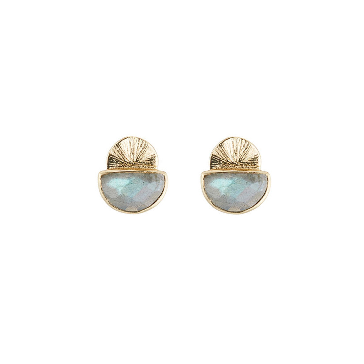 Boucles d'Oreilles "Sublimina" Labradorite Laiton doré
