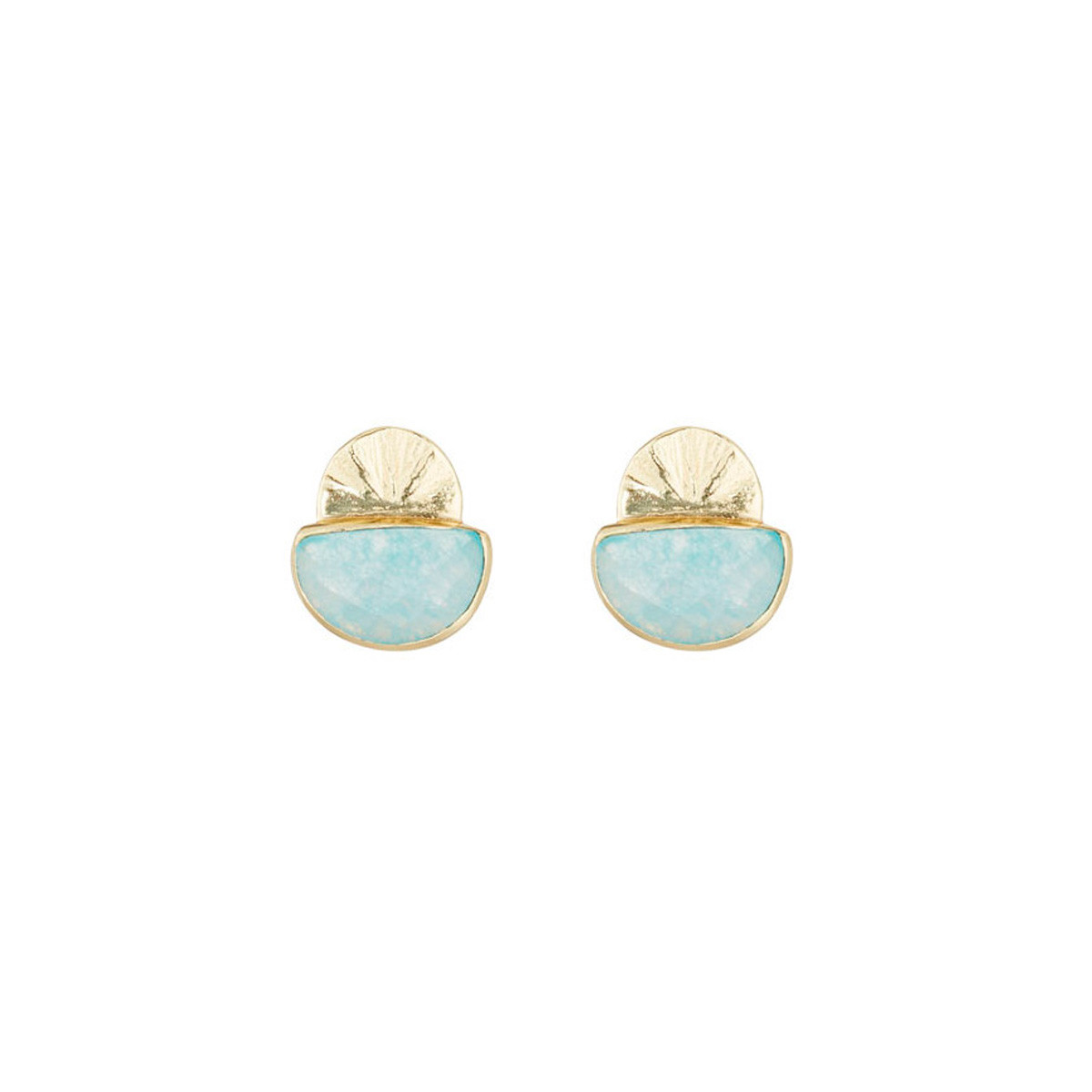 Boucles d'oreilles dorées et aventurine Boucles d'Oreilles "Sublimina" Aventurine verte Laiton doré