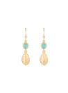 Boucles d'oreilles dorées et amazonite