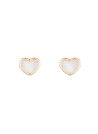 Boucles d'oreilles enfant "Amour" Or Jaune et nacre