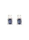 Boucles d'oreilles Or Blanc Diamant et Saphir