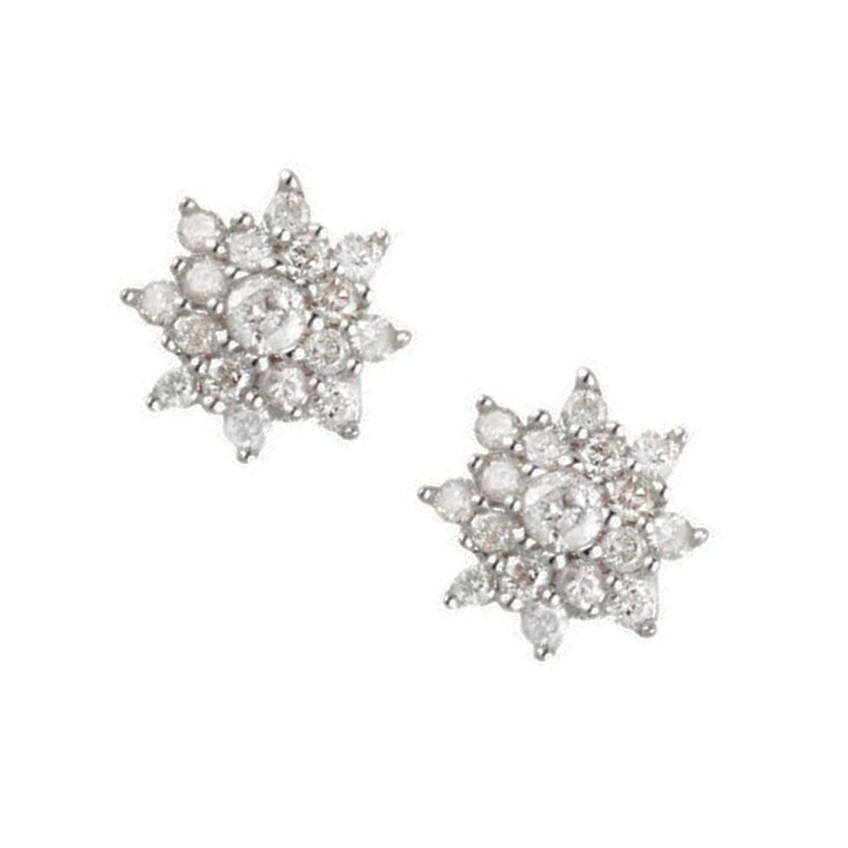 Boucles d'oreilles Or Blanc 375 et Diamants Boucles d'oreilles "Sylvie" Or blanc et Diamant