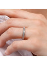 Bague Alliance "Granité" Or blanc et Diamants