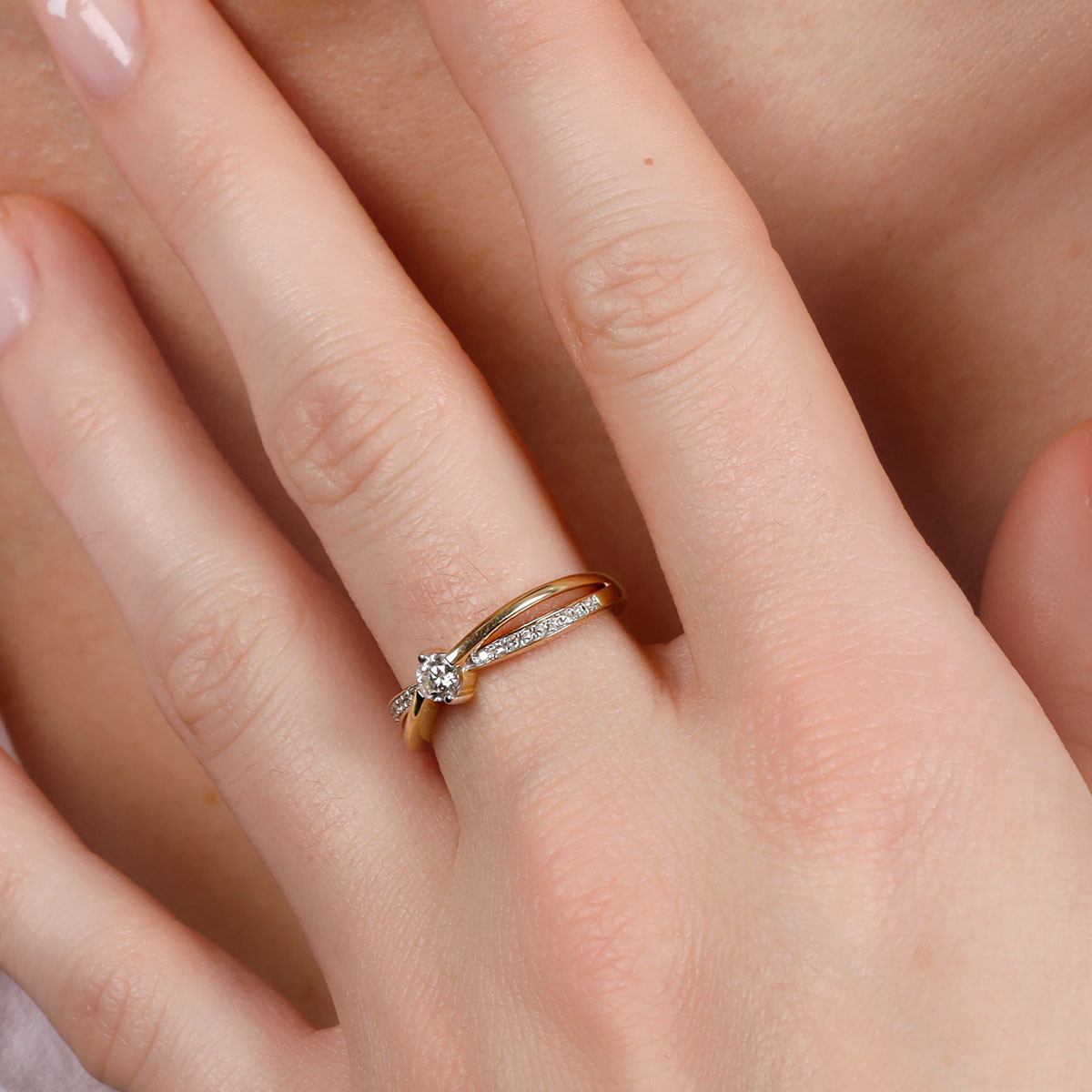 Bague "Affection Majestueuse" Or jaune et Diamant