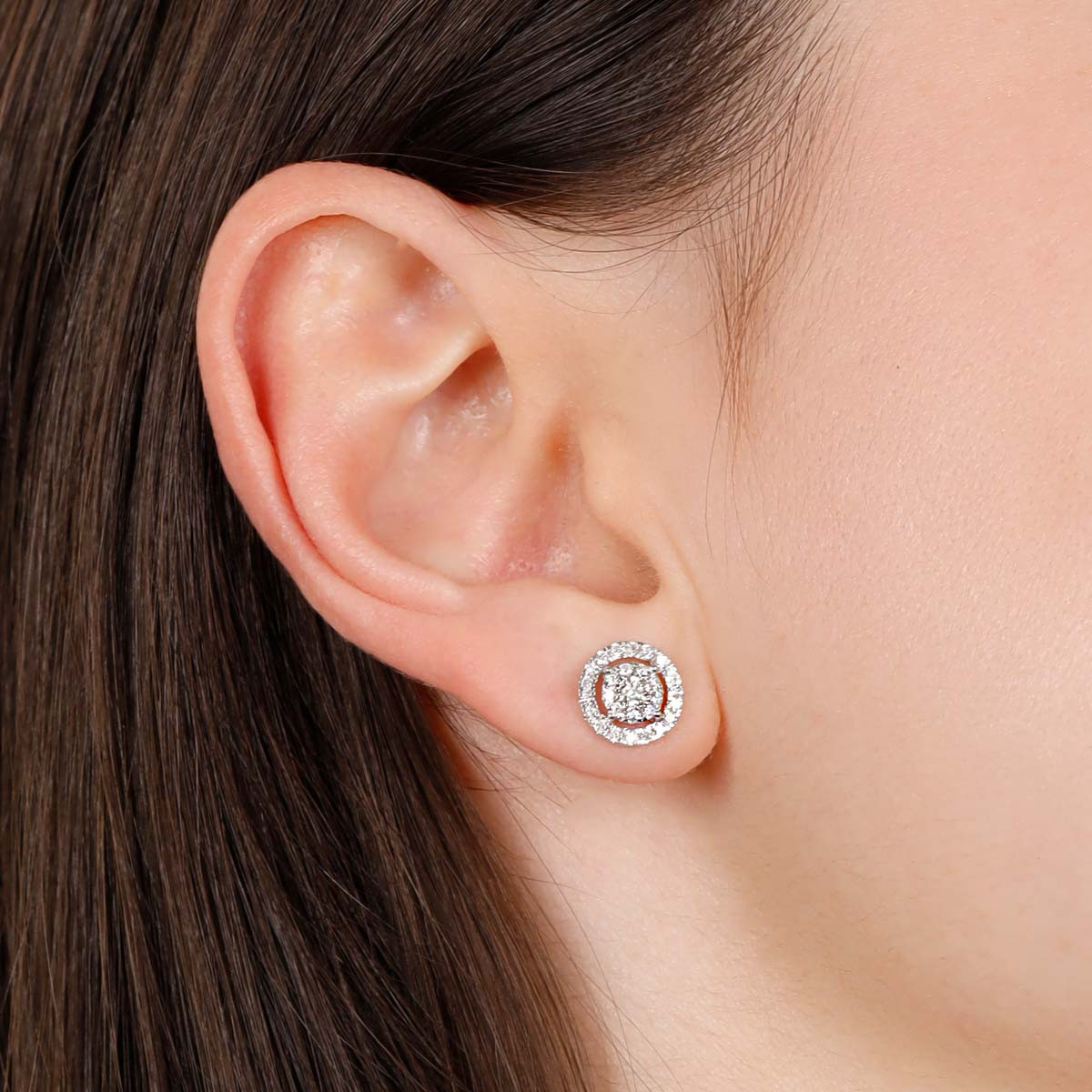 Boucles d'oreilles Or Blanc et Diamant Boucles d'oreilles Or Blanc et Diamant