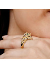 Bague "Panthère Noire" Or, Emeraudes et Diamants