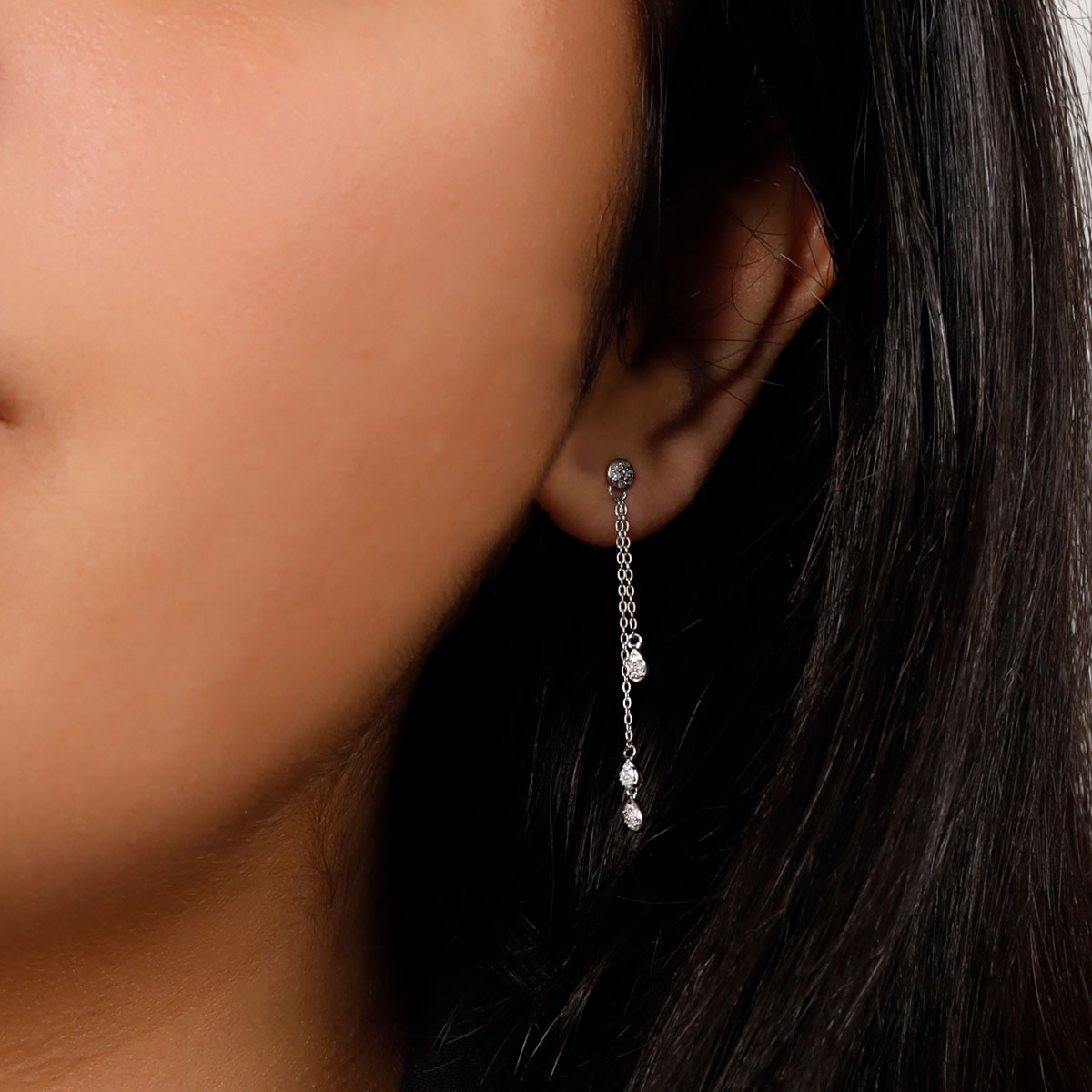 Boucles d'oreilles Or Blanc et Diamant Boucles d'oreilles "Fructueuse" Or blanc et Diamant