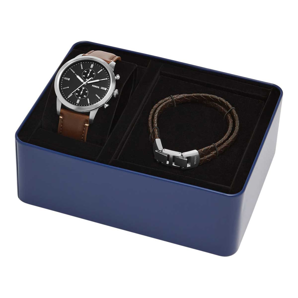 Coffret montre Fossil TOWNSMAN homme quartz en cuir - FS5967SET