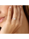 Bague "Solitaire Royal" Or blanc et Diamants