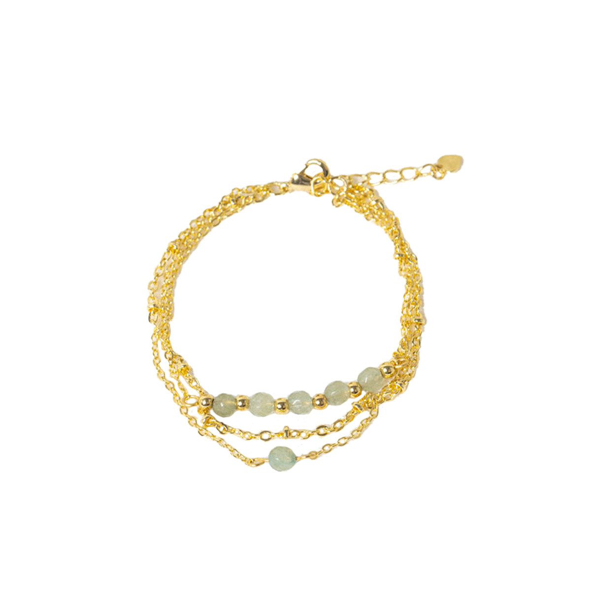 Bracelet "Emma" Agate verte Bracelet Agates Laiton doré"Éclipsea"