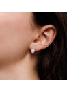 Boucles d'oreilles "Majesty" Or Blanc 375/1000 Perle Blanche