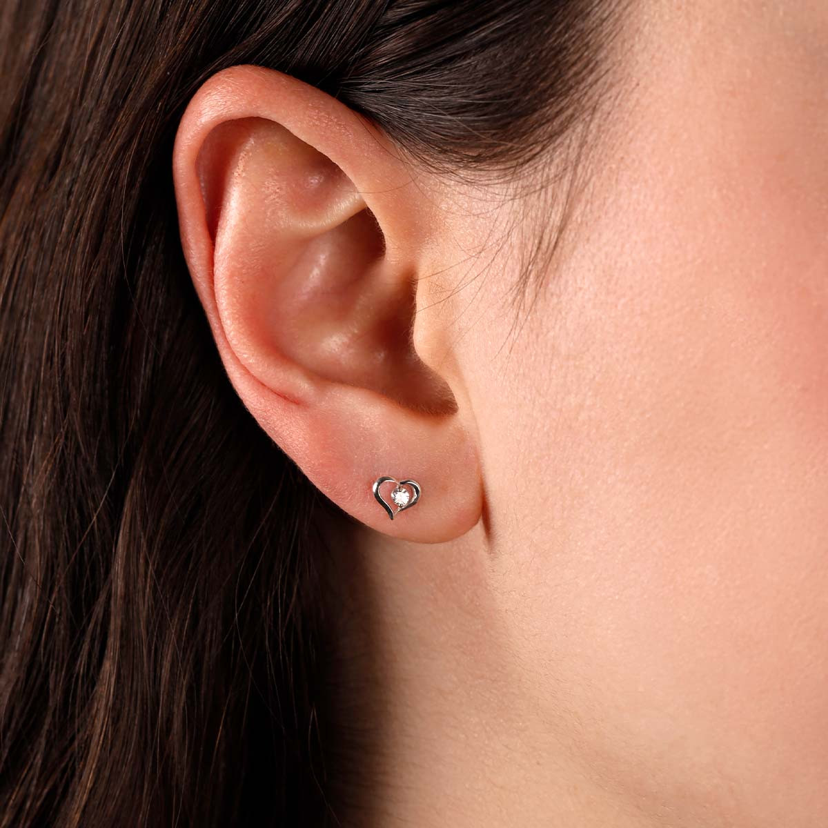 Boucles d'oreilles Or blancet zirconium Boucles d'oreilles Or blanc et zirconium