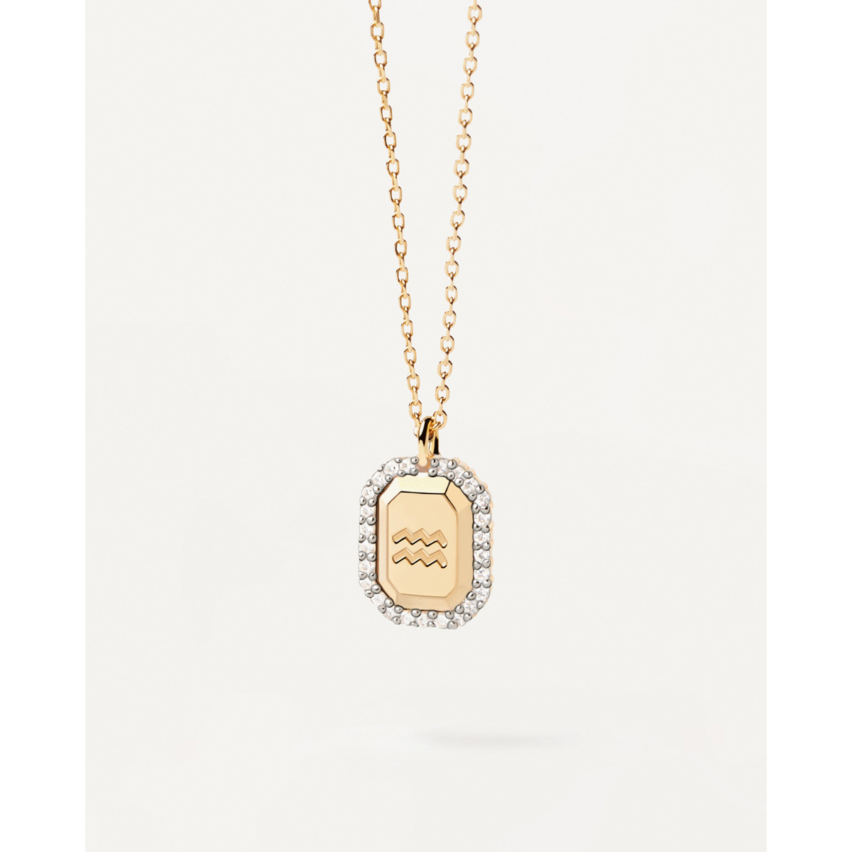 PDPAOLA Collier zodiaque en argent doré- Verseau - CO01-566-U PDPAOLA Collier zodiaque en argent plaqué or - Verseau - CO01-566-U