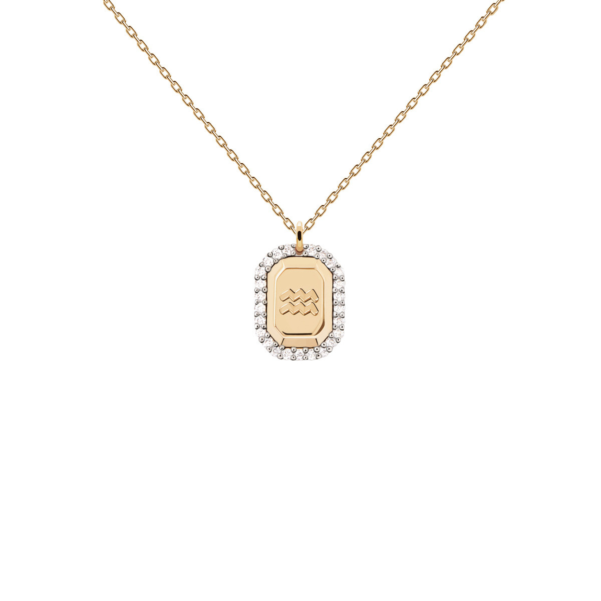 PDPAOLA Collier zodiaque en argent doré- Verseau - CO01-566-U PDPAOLA Collier zodiaque en argent plaqué or - Verseau - CO01-566-U